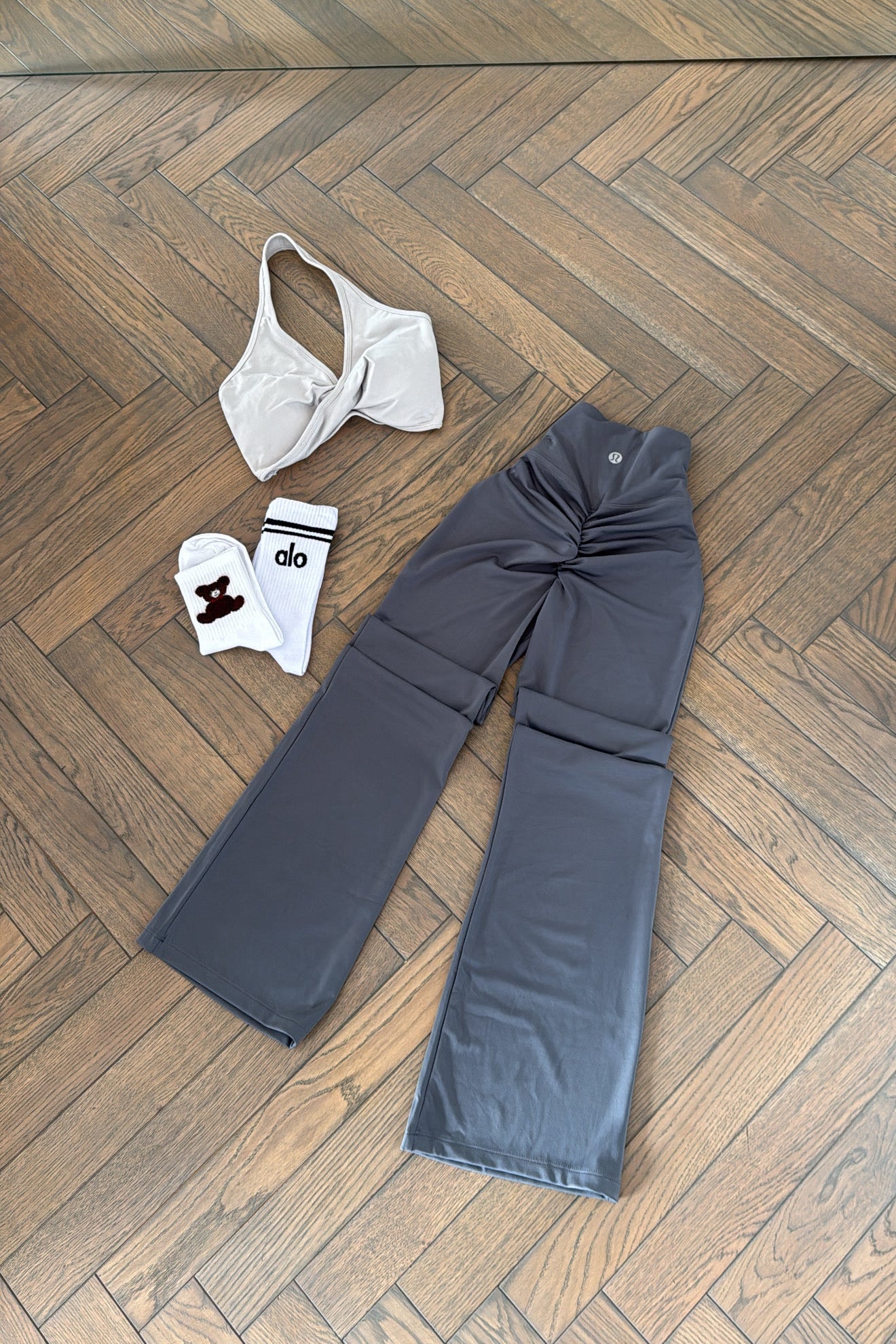 Gray Flare Pushup Leggings