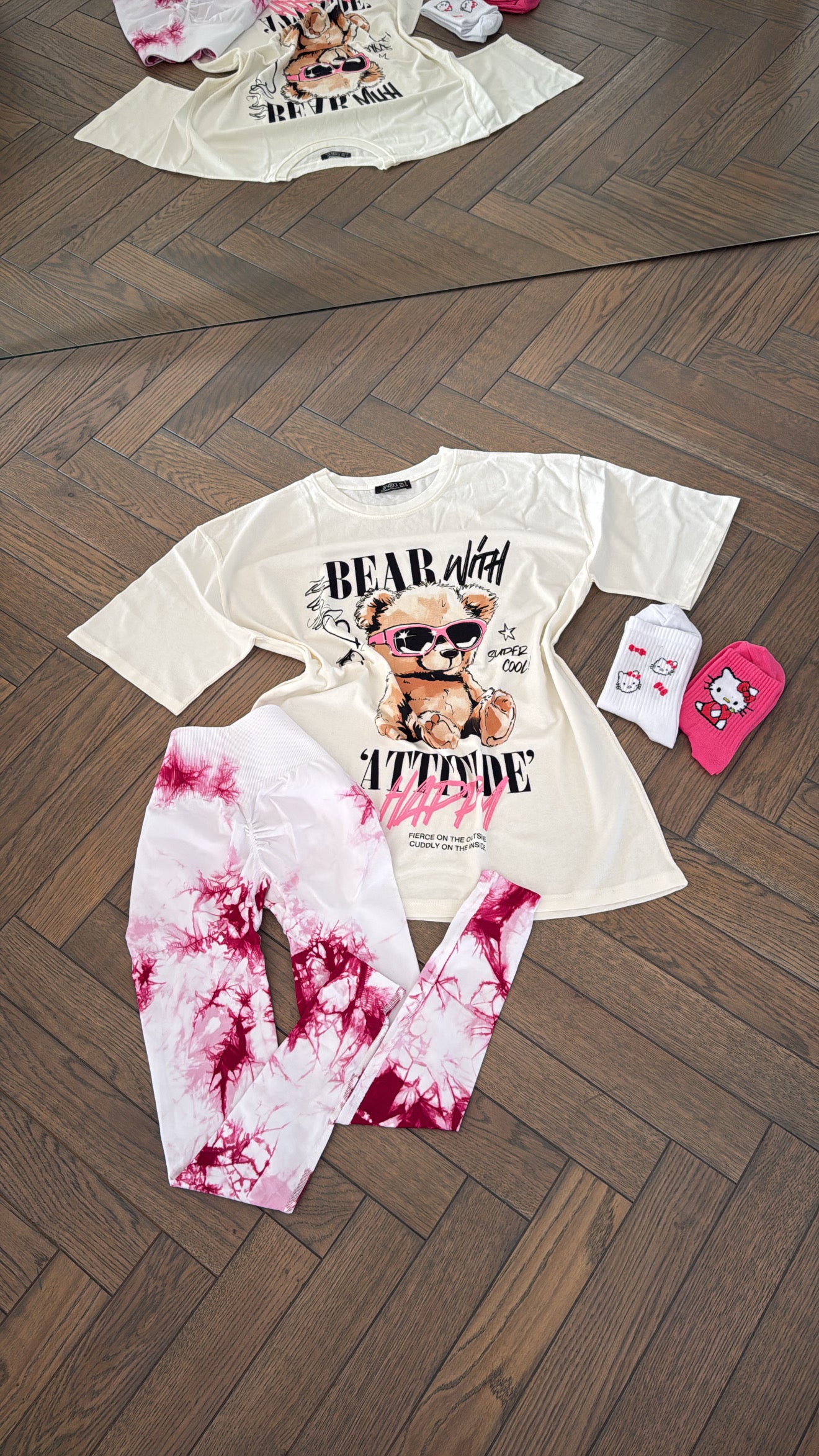 3 piece set- crop top+leggings+socks