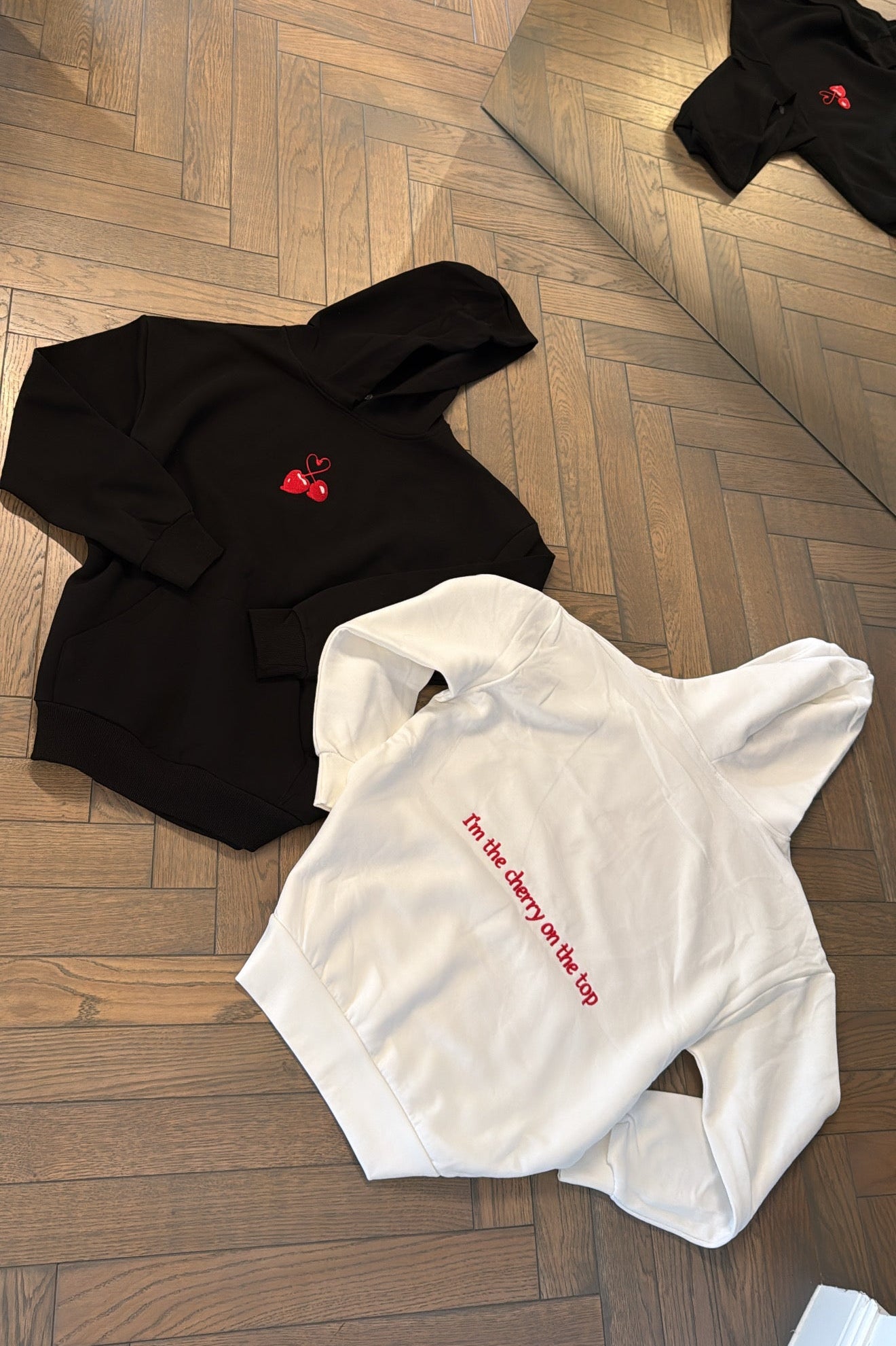 Cherry Hoodie - Black / White