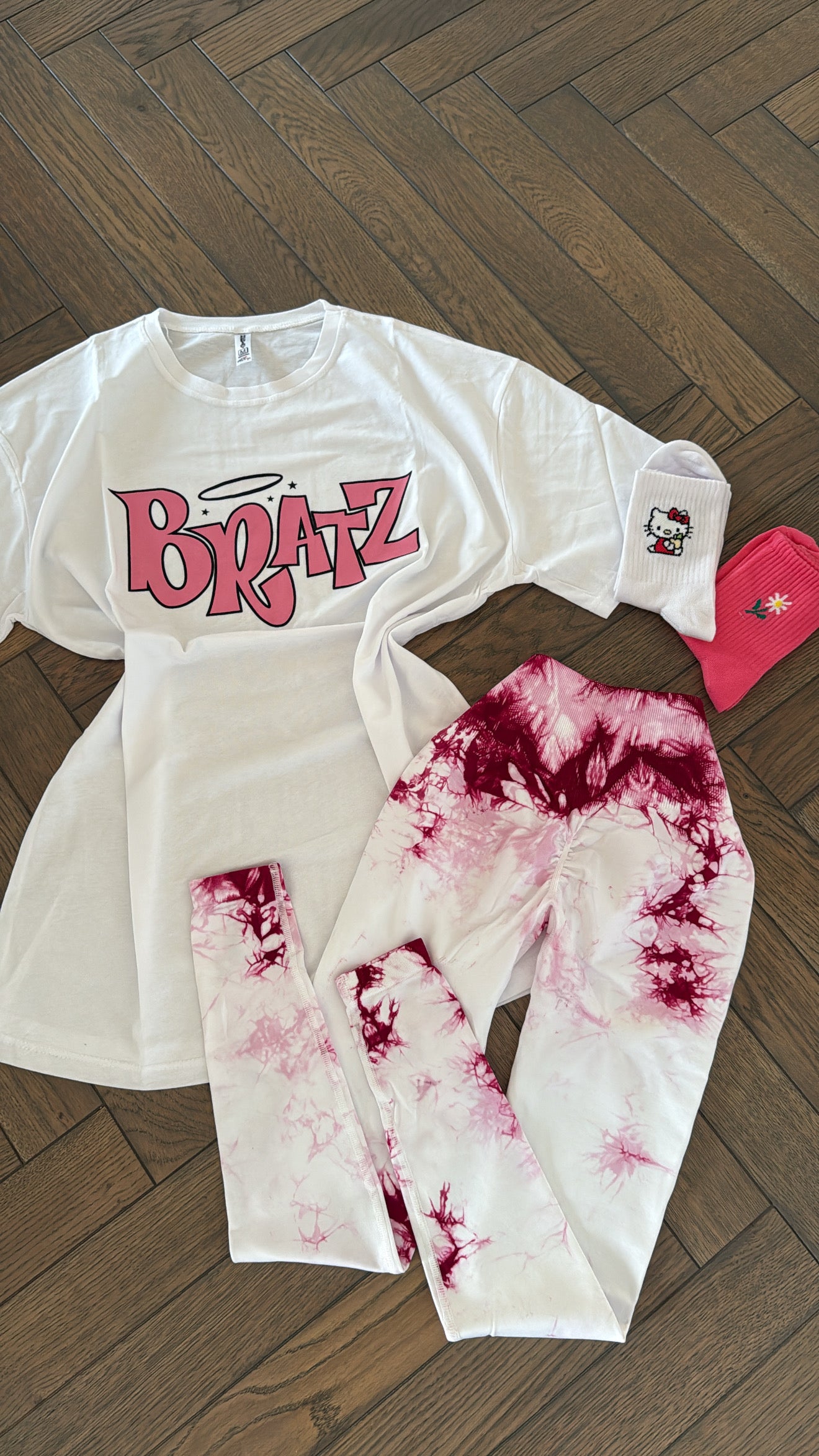 3 piece set- crop top+leggings+socks