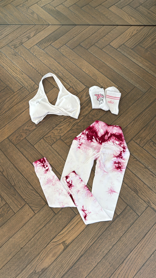 3 piece set- crop top+leggings+socks