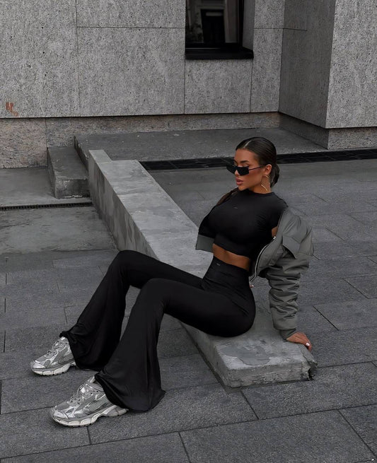 2 piece set-crop top+leggings