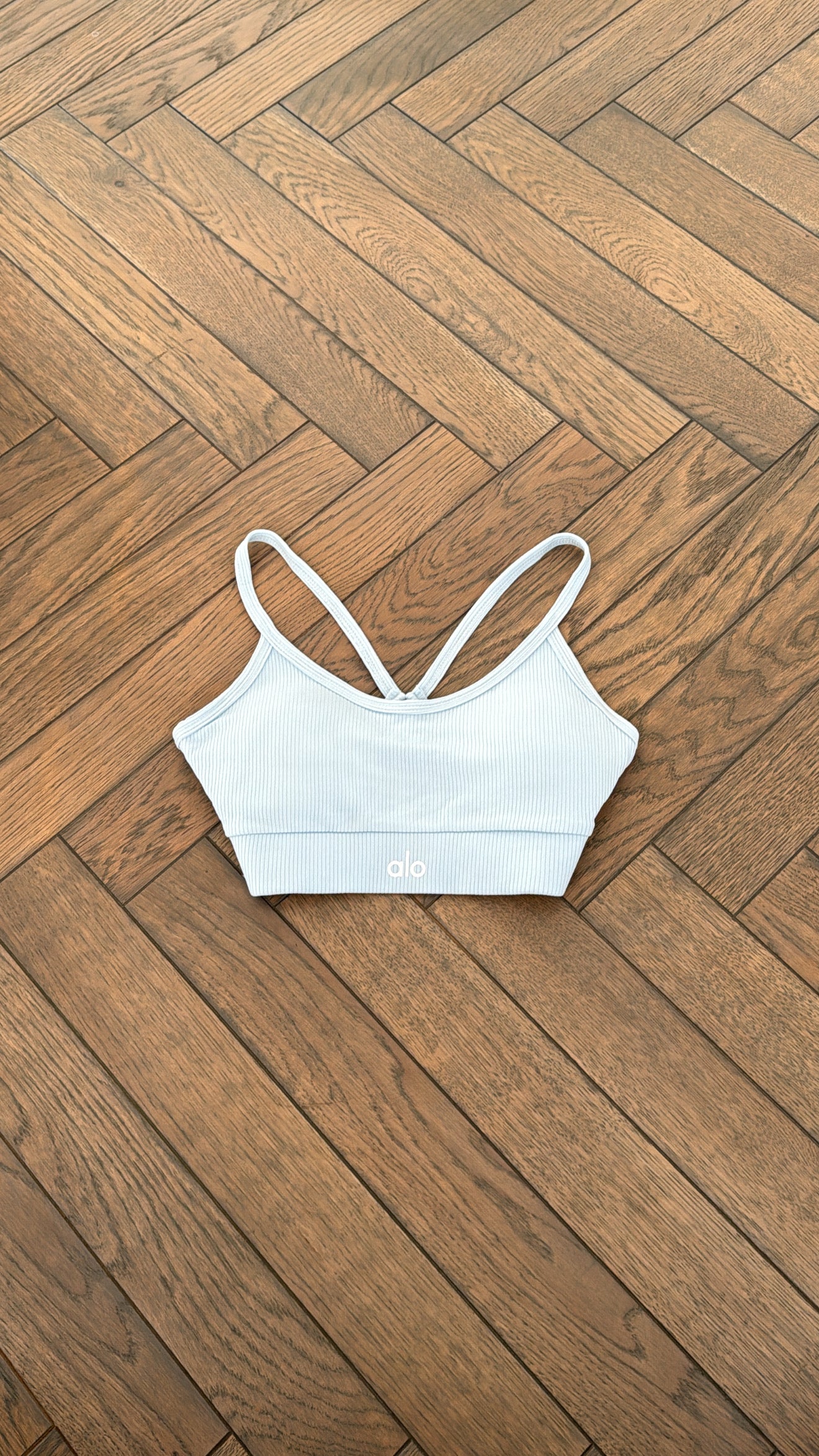 Baby blue Alo crop top
