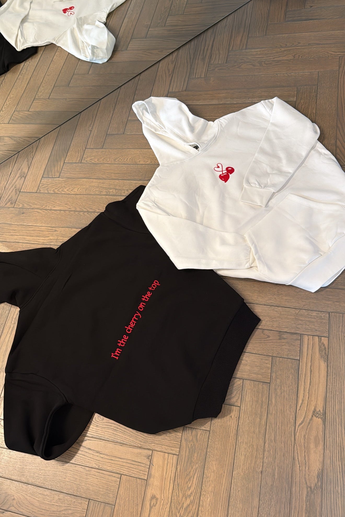 Cherry Hoodie - Black / White