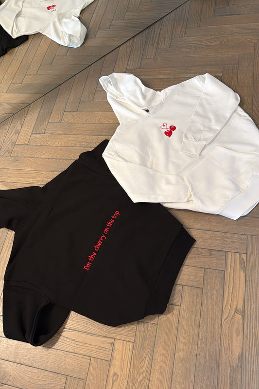 Cherry Hoodie - Black / White