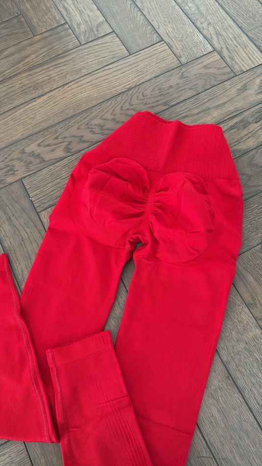 Extra push up red leggings