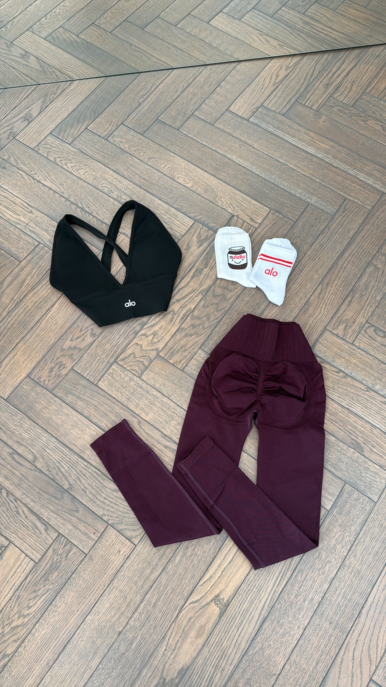 3 piece set- crop top+leggings+socks