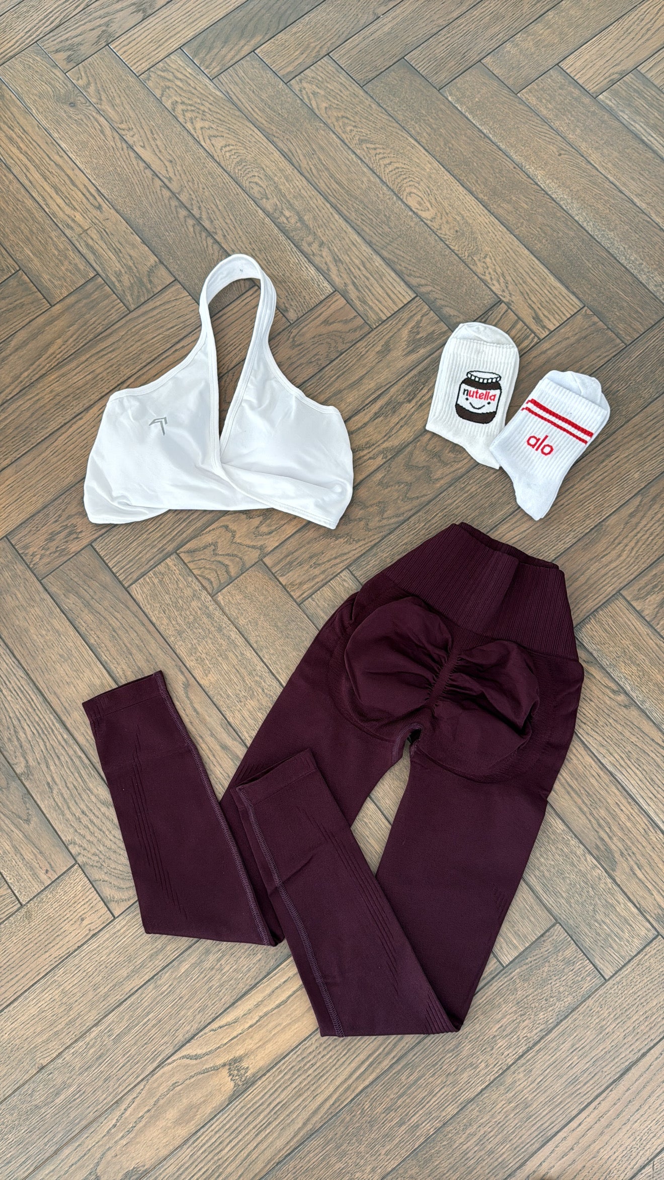 3 piece set- crop top+leggings+socks