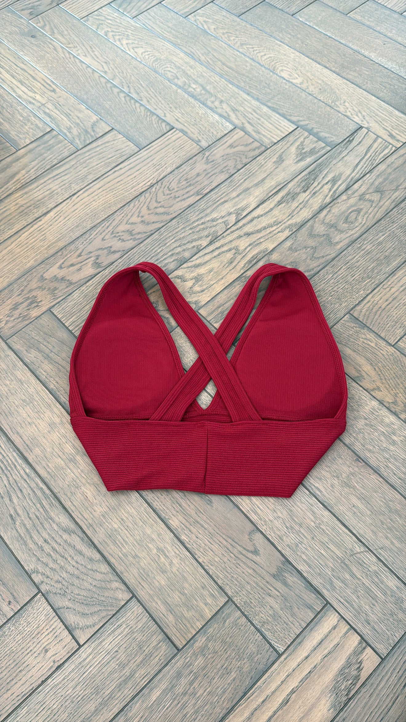 Dark red Alo crop top