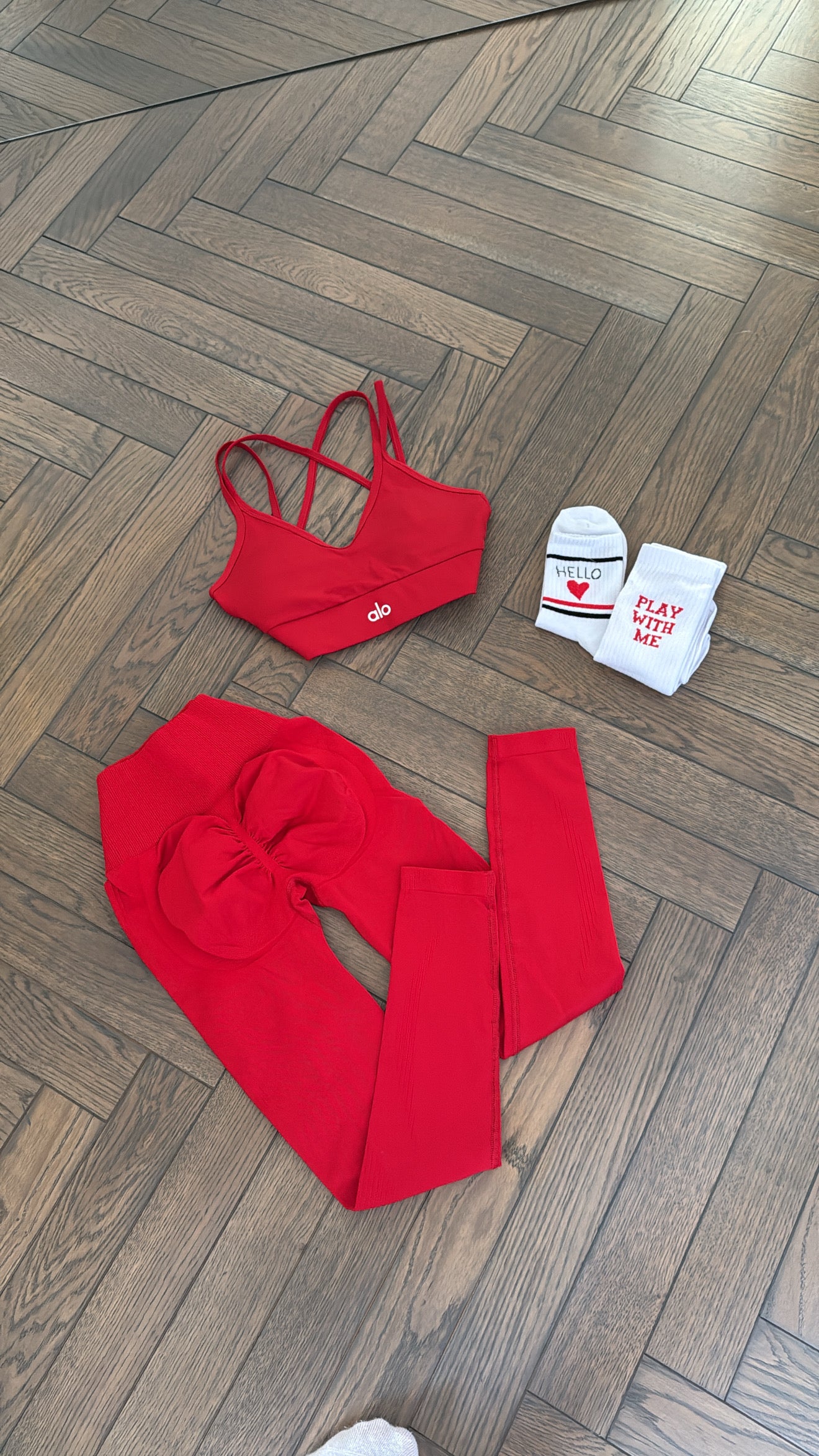 3 piece set- crop top+leggings+socks