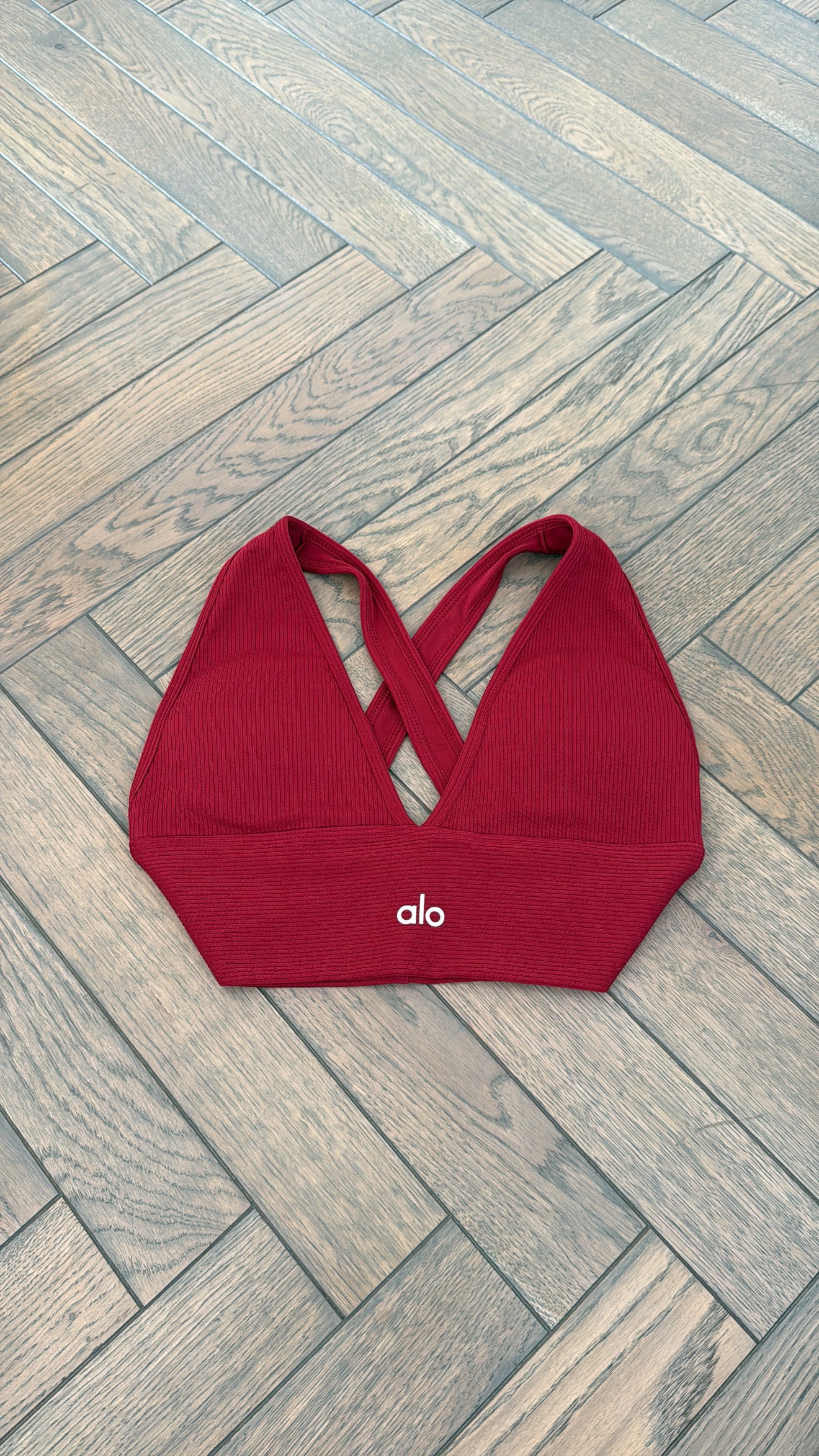 Dark red Alo crop top