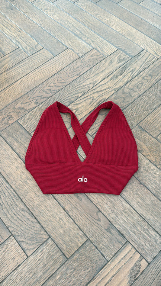 Dark red Alo crop top