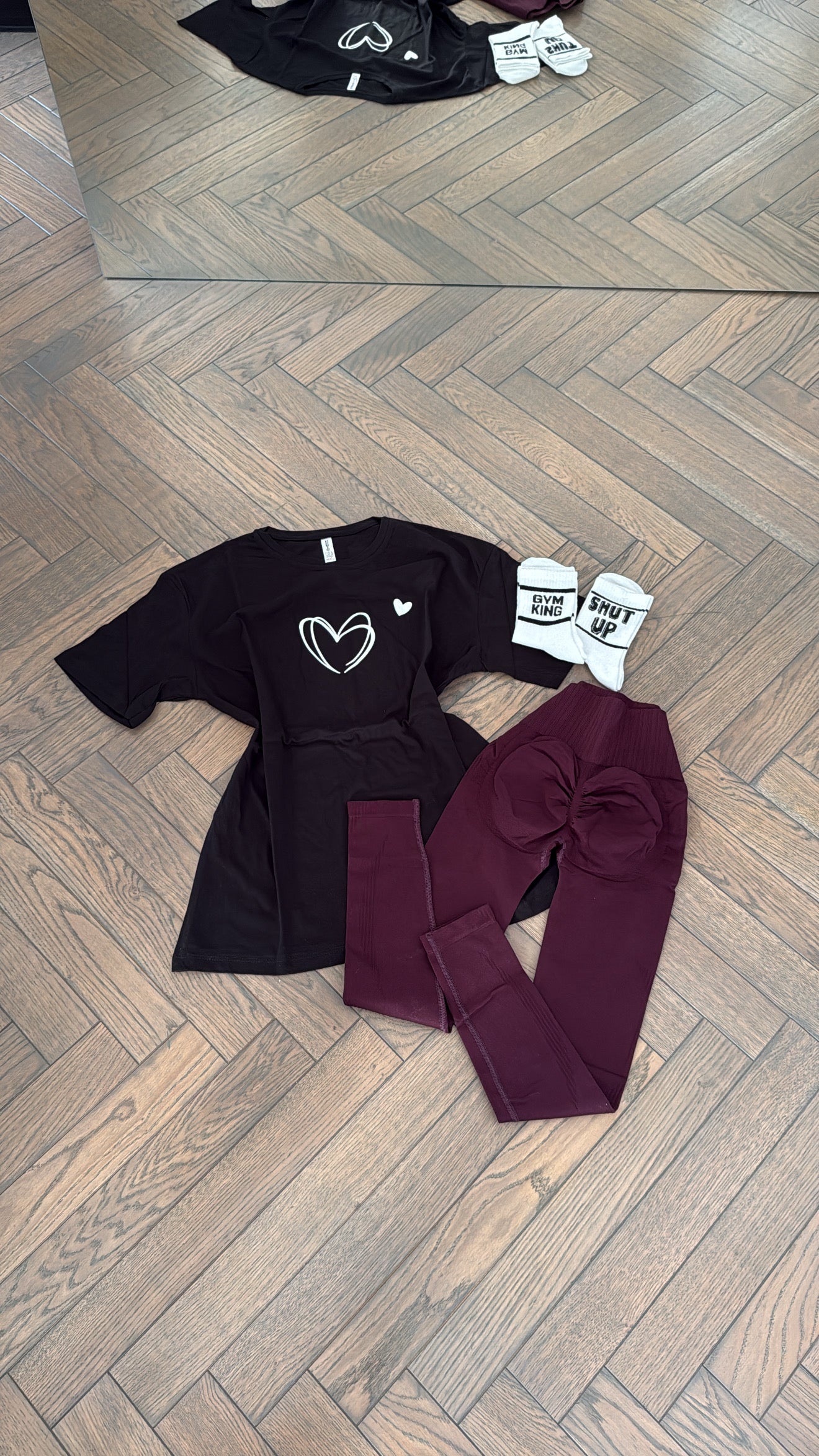 3 piece set- crop top+leggings+socks