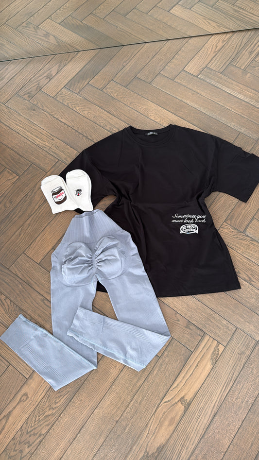 3 piece set- crop top+leggings+socks