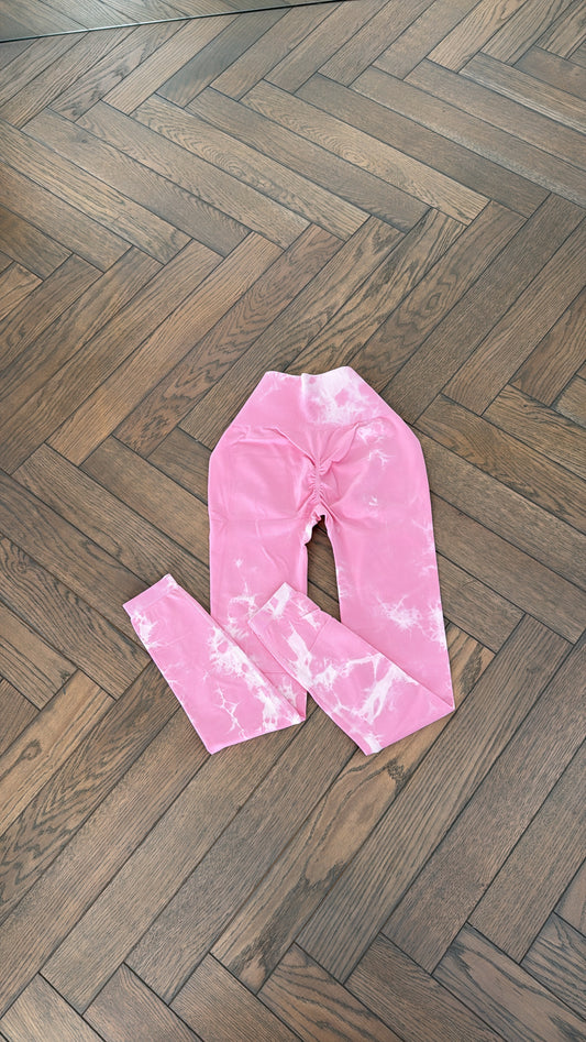 Two colored pink&white leggings