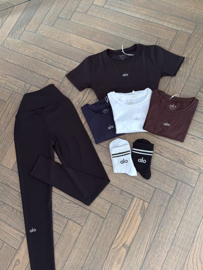 3 piece set- crop top+leggings+socks