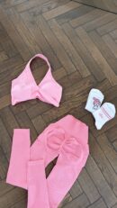 3 piece set- crop top+leggings+socks