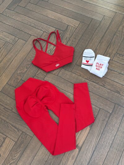 3 piece set- crop top+leggings+socks