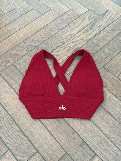 Dark red Alo crop top