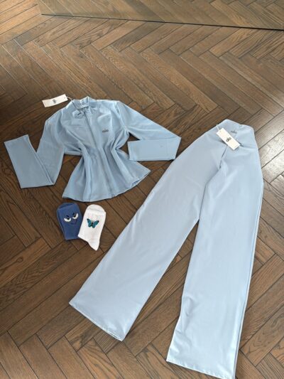 Baby blue Alo set- bbl jacket+leggings+socks