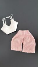 Set/Crop+Baby Pink Teveo Shorts