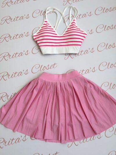 Set/Crop+Pink Skirt